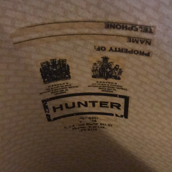 Hunter Tall Glossy Rainboots Size 6 Plus Socks - Picture 7 of 9